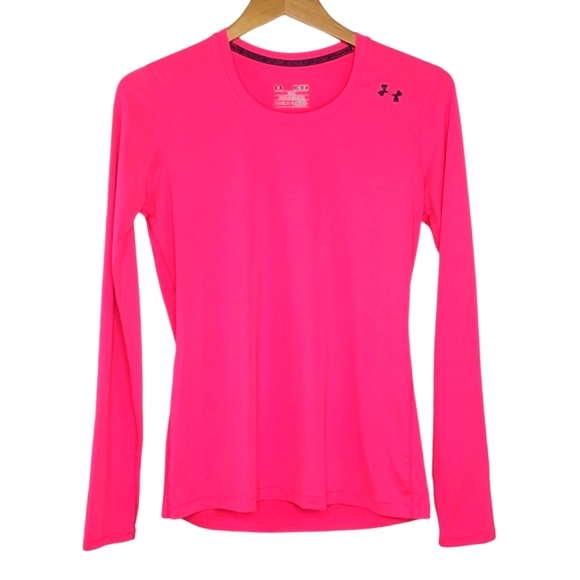 Under Armour Tops - Under Armour Fitted Long Sleeve Seamless Top Womens Hot Pink Style 1233503 Med